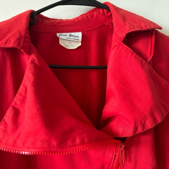 Vintage 80s Joni Blair of California Blazer Zip Front Mini Dress in Scarlet Red - Picture 10 of 13